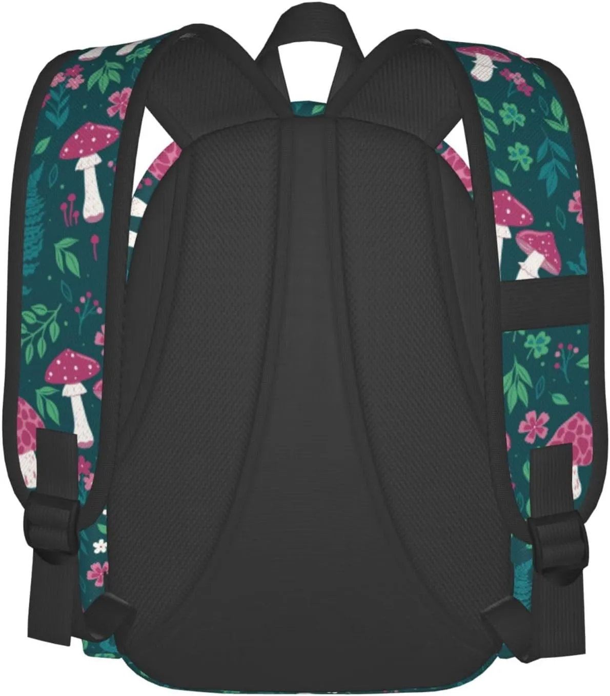 Mushrooms Flowers Laptop Commuter Backpack Shoulder Bag Casual Back Pack Daypack Bags With Side Pockets For Work Travel Daily Use