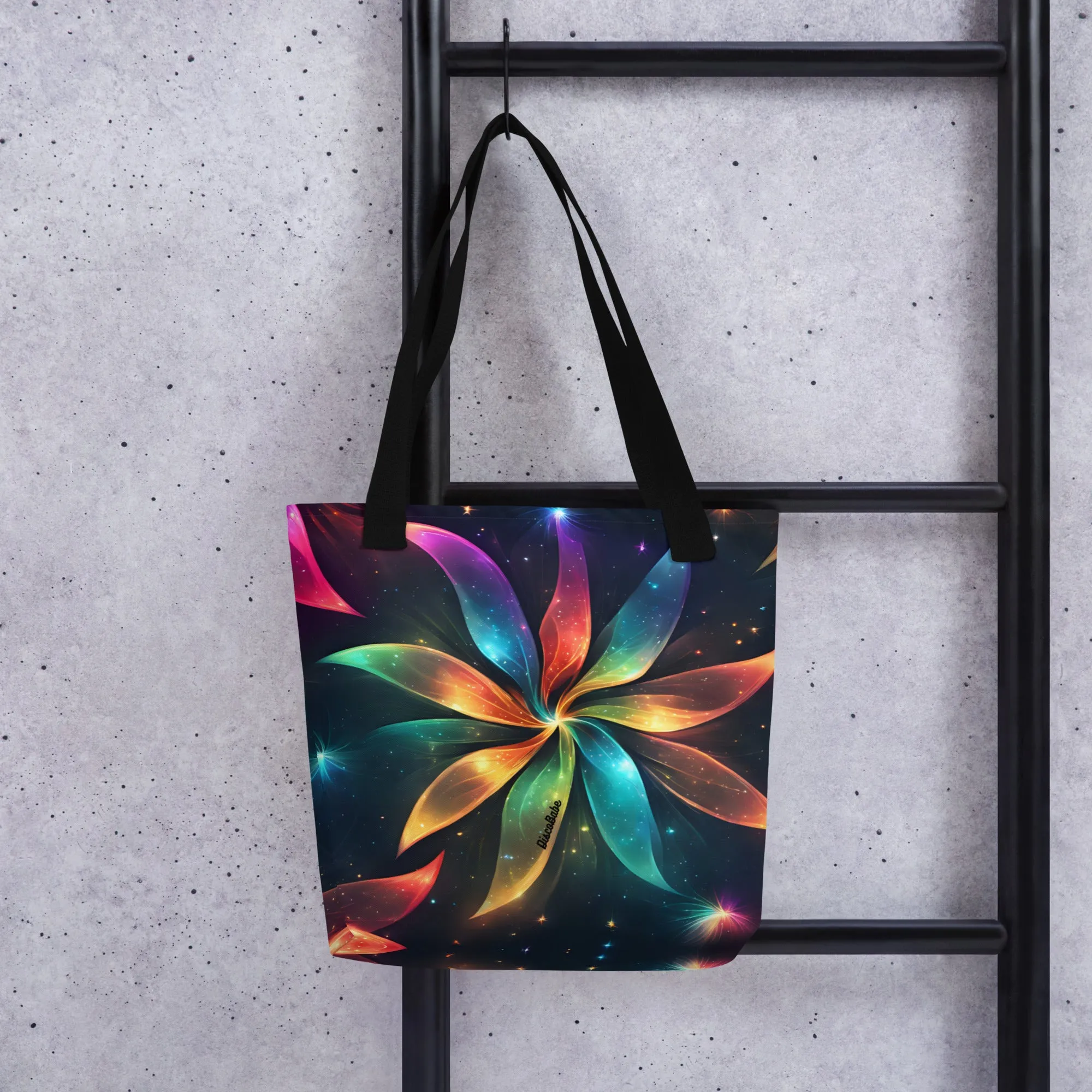 Neon Rainbow Pinwheel All Over Print Tote Bag