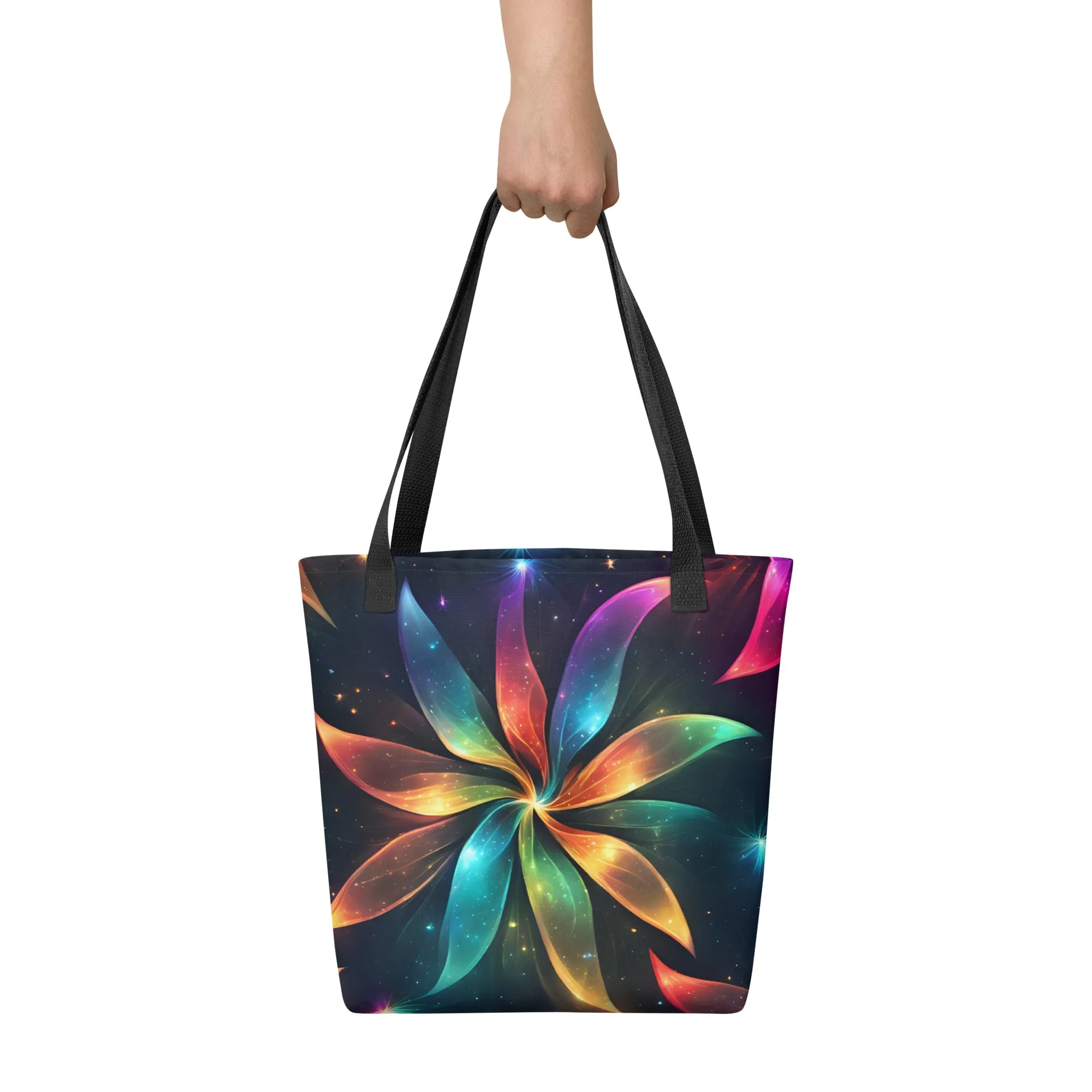 Neon Rainbow Pinwheel All Over Print Tote Bag