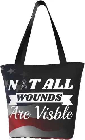 Neuroendocrine Cancer Awareness Not All Wounds Are Visible Fashion Shoulder Bag Large Capacity For Man Or Woman
