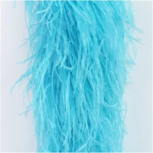 New 1 Meter Ostrich Feather Boa， Quality Natural Ostrich Feather Trim， Costume Party Clothing Decoration Scarf Wedding Dress for Crafts Accessories (Color : Sky Blue, Size : 15ply)