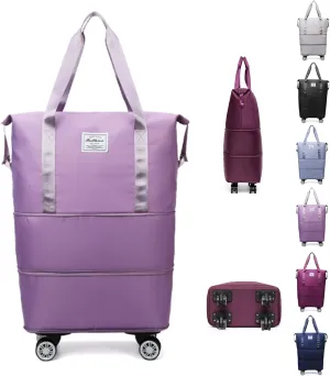New Large Capacity Travel Bag,Kulken Beente Pepepo Travel Bag With Wheels,Expandable Foldable Duffle,Universal Wheel Removable Duffle