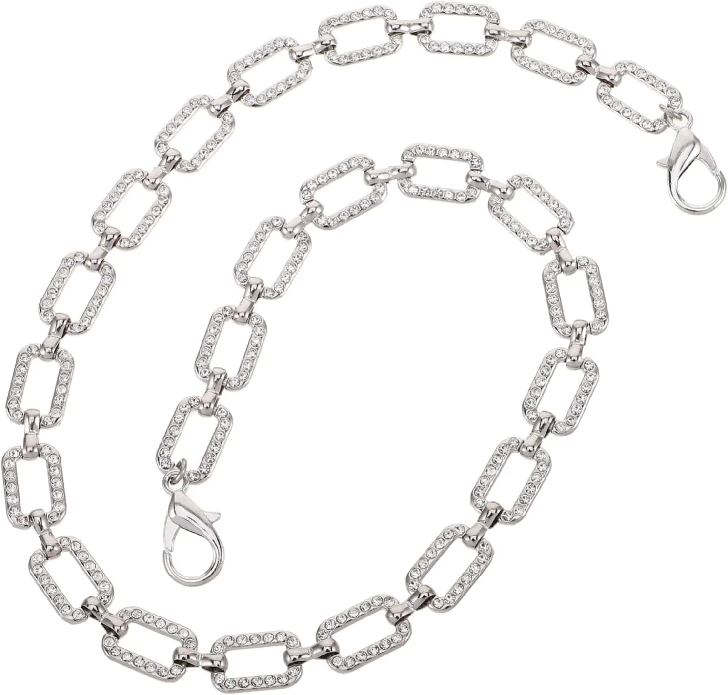 NOLITOY Glamorous Crystal Shoulder Strap Women's Rhinestone Bag Chain for Diy Purse Accessory