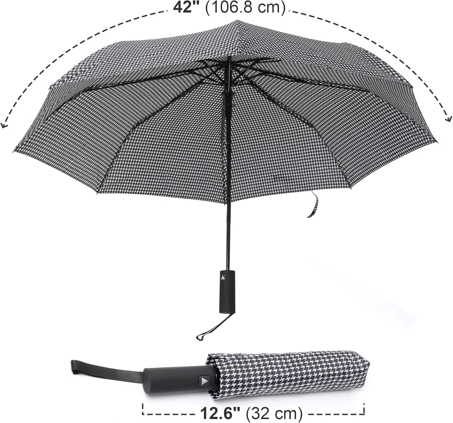Nollia Windproof Automatic Travel Umbrella, Compact Portable with Reinforced Ribs for Sun & Rain