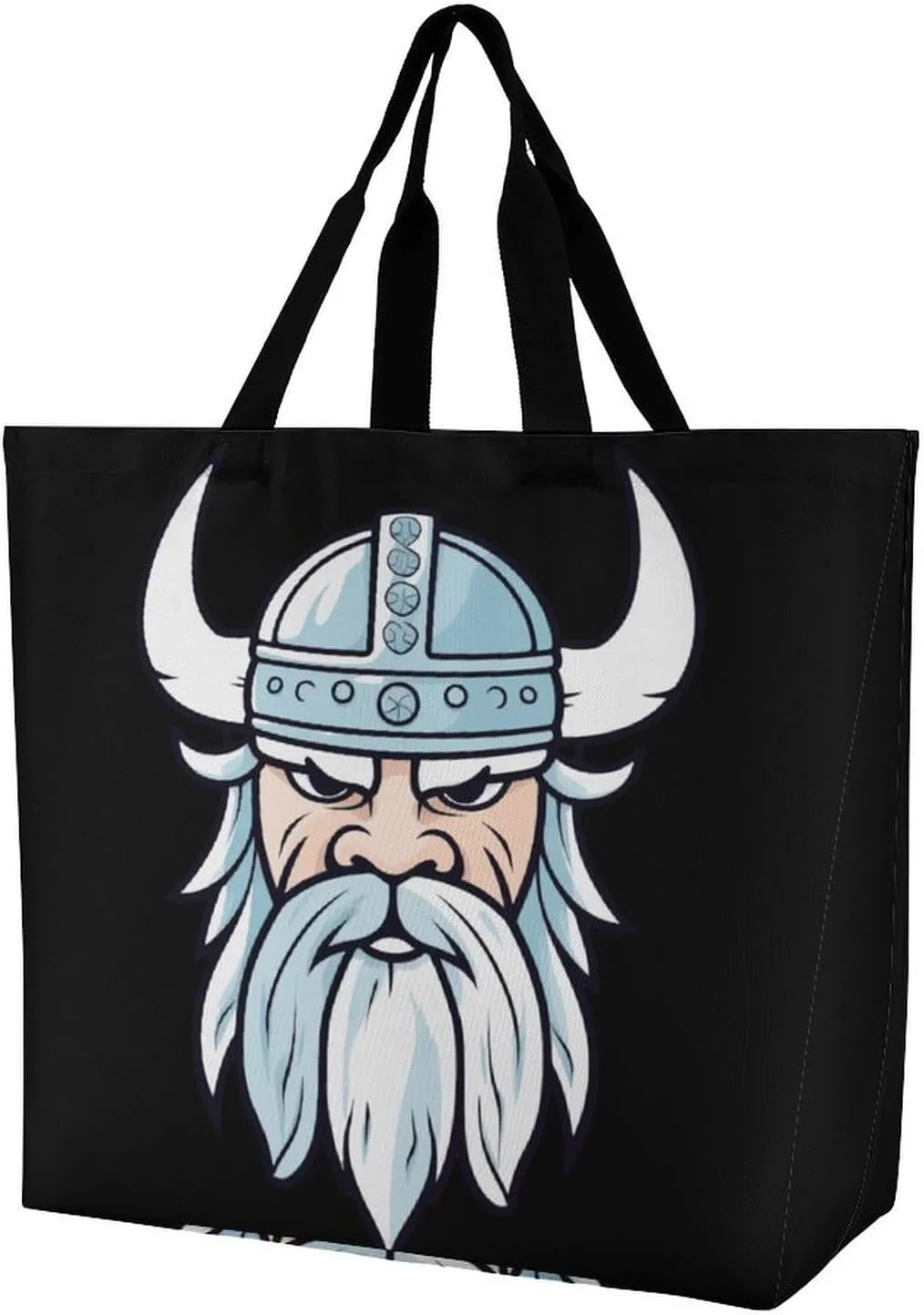 Norse Mythology God Valhalla Viking Shoulder Bag Large Capacity Shopping Bag Washable Grocery Bag Handbag for Women Men