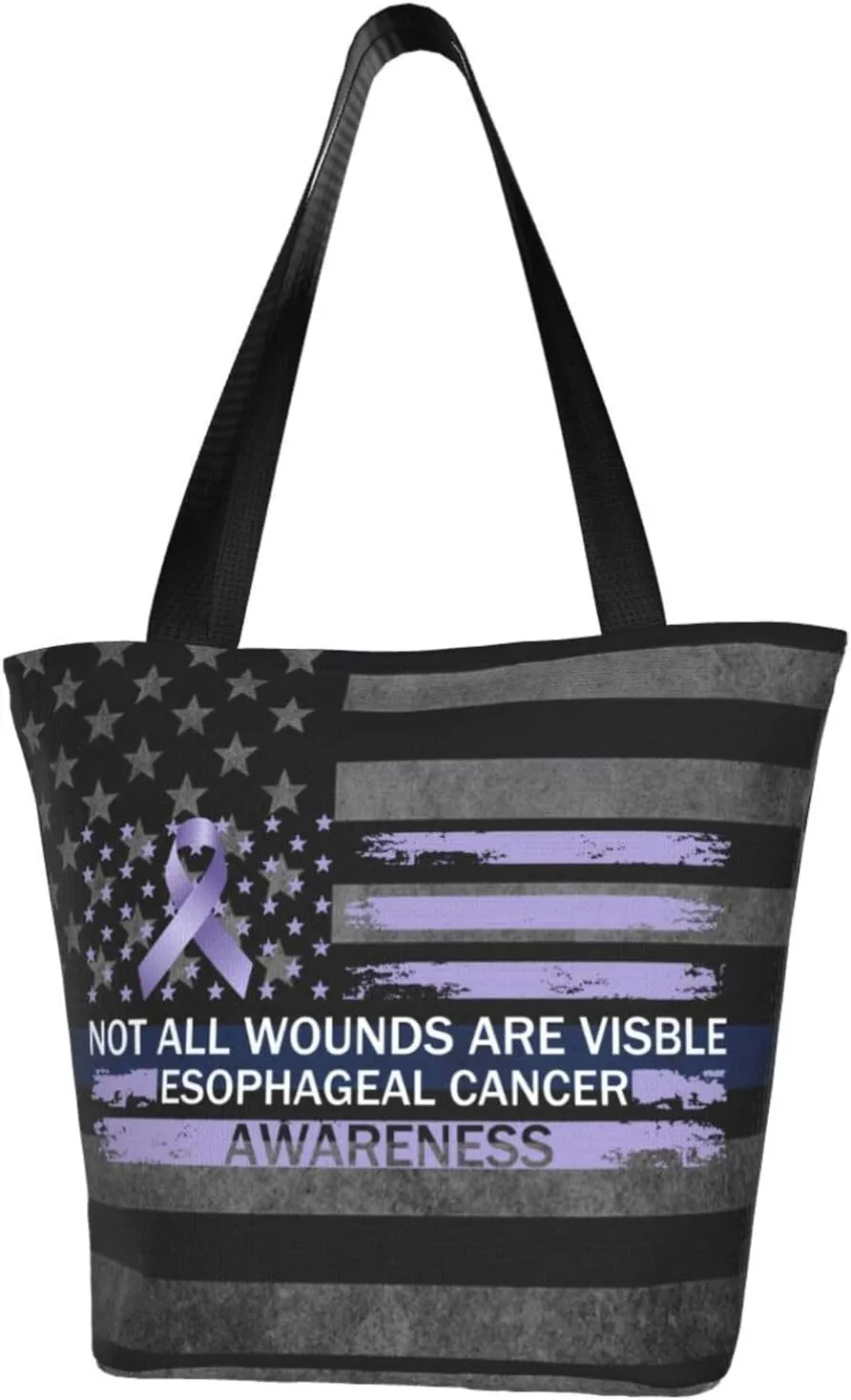 Not All Wounds Are Visible Esophageal Cancer Awareness Fashion Shoulder Bag Large Capacity For Man Or Woman