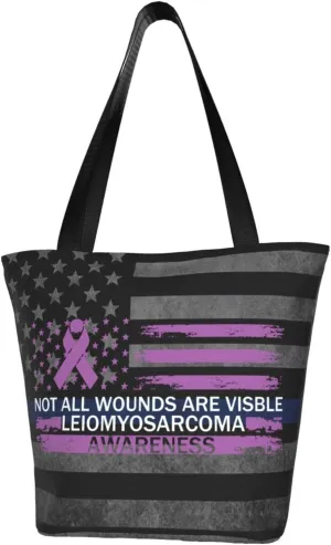 Not All Wounds Are Visible Leiomyosarcoma Awareness Fashion Shoulder Bag Large Capacity For Man Or Woman