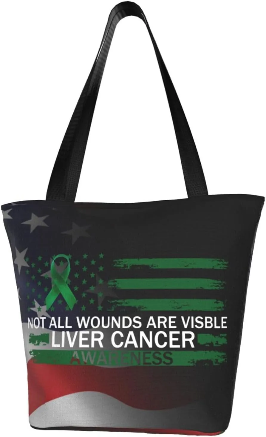 Not All Wounds Are Visible Liver Cancer Awareness Fashion Shoulder Bag Large Capacity For Man Or Woman