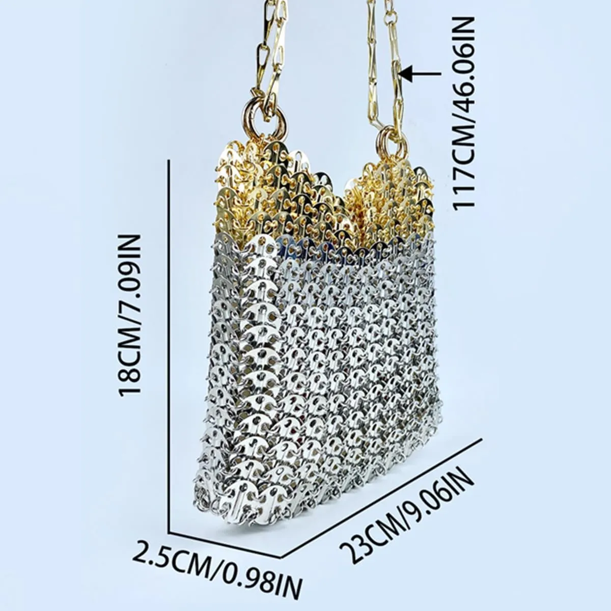 Novelty Metal Sequins Purse Hollow Out Metallic Evening Bag Glittering Ladies Crossbody Bag Beaded Bag for Party