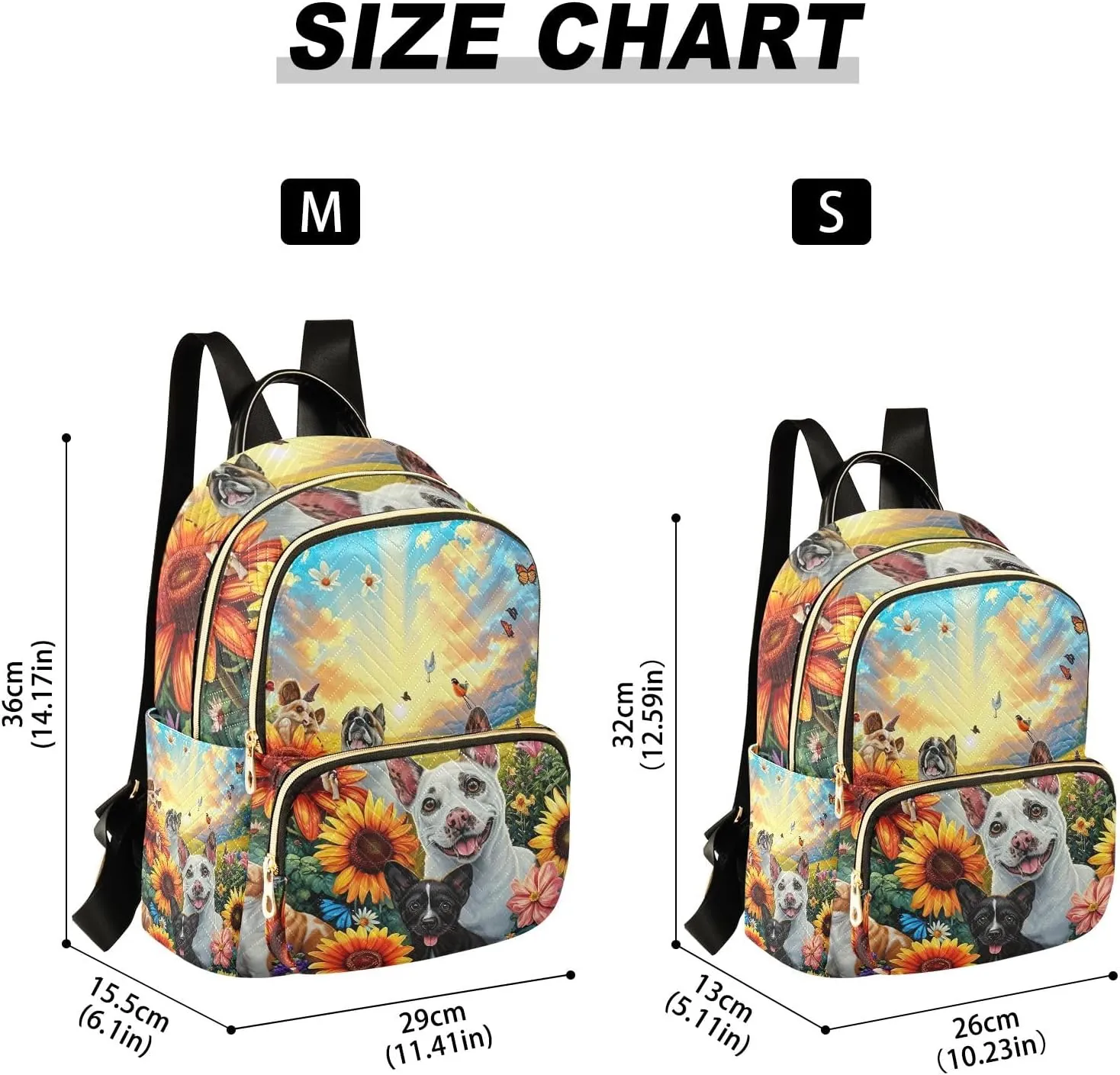 ODAWA Cute Pets Floral Sunset Quilted Backpacks Small Backpack Purse Anti Theft Travel Backpack