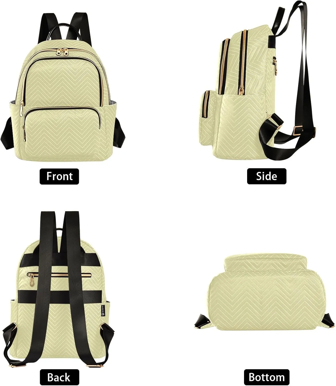 ODAWA Travel Bags for Women, Pale Goldenrod Ladies Shoulder Bag Handbag Lightweight Travel Backpack