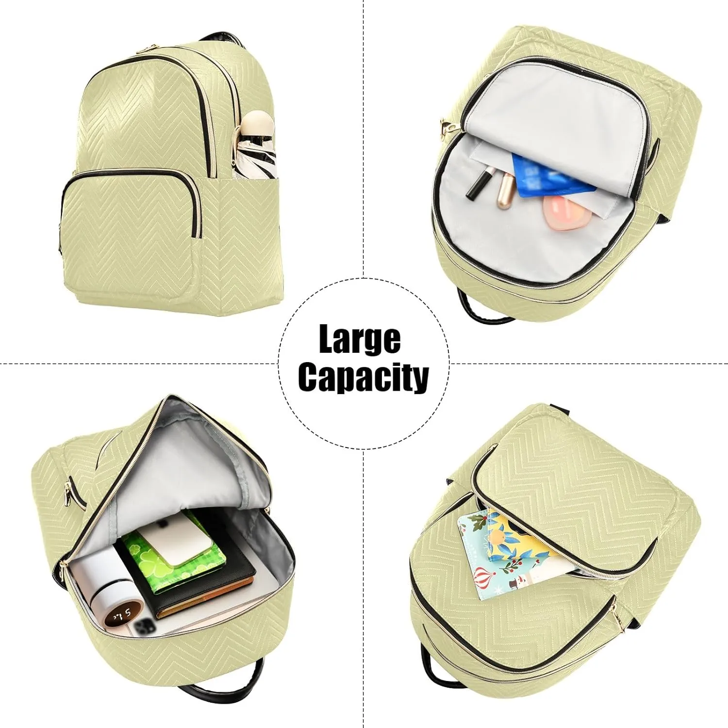 ODAWA Travel Bags for Women, Pale Goldenrod Ladies Shoulder Bag Handbag Lightweight Travel Backpack