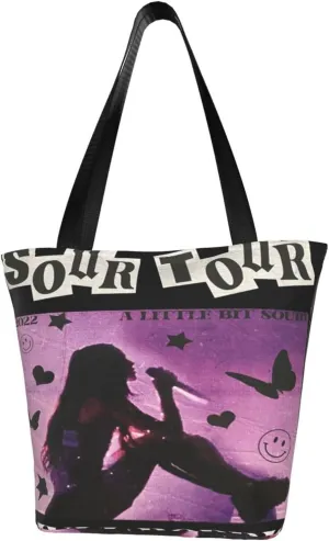 Olivia Songwriter Actress Rodrigo Reusable Grocery Bag for Kitchen Shopping Handbag Tote Bags with Zipper Unisex Stylish Shoulder Bag Storage Bags for Office