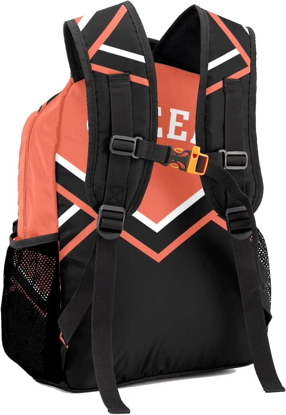 Orange Cheer Cheerleaders Backpack Shoulder Shopping Bag Travel Casual Bags with Name Text