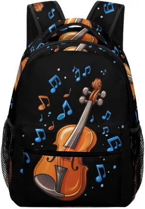 Orchestra Violin Player Music Laptop Backpack Durable Travel Daypack Casual Shoulder Bag for Sport Hiking