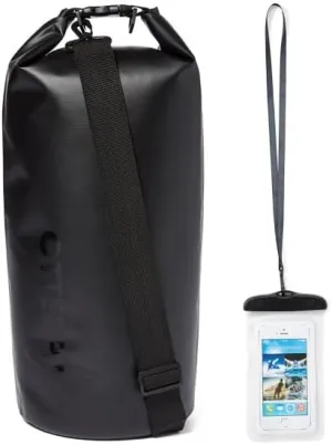 Otterpac 10L Waterproof Foldable Bag with Waterproof Phone Case - Black