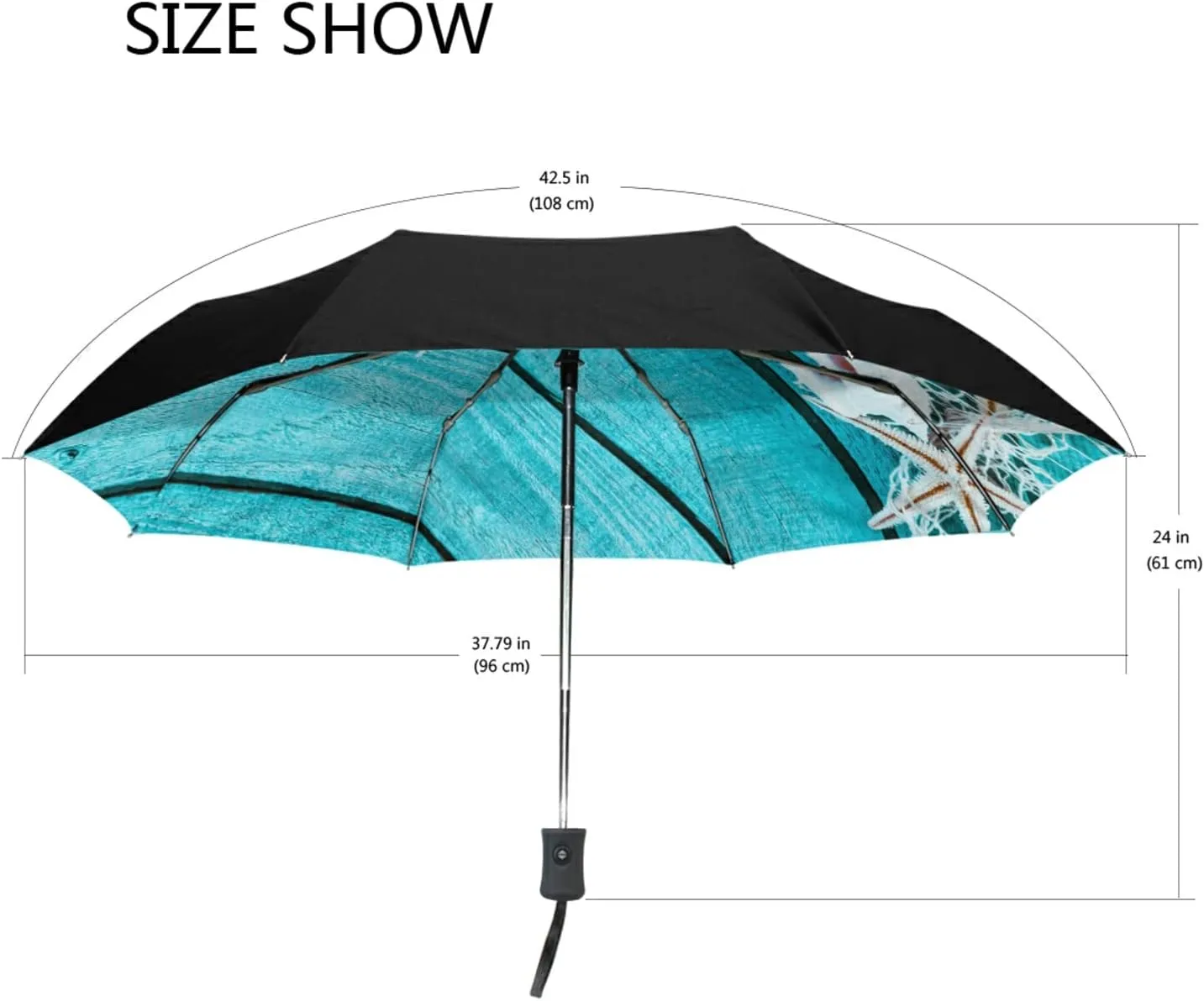 Oyihfvs Automatic Windproof Waterproof Umbrella, Folding Umbrella Reinforced Portable Automatic Compact Anti-UV Sun rain Auto Open/Close