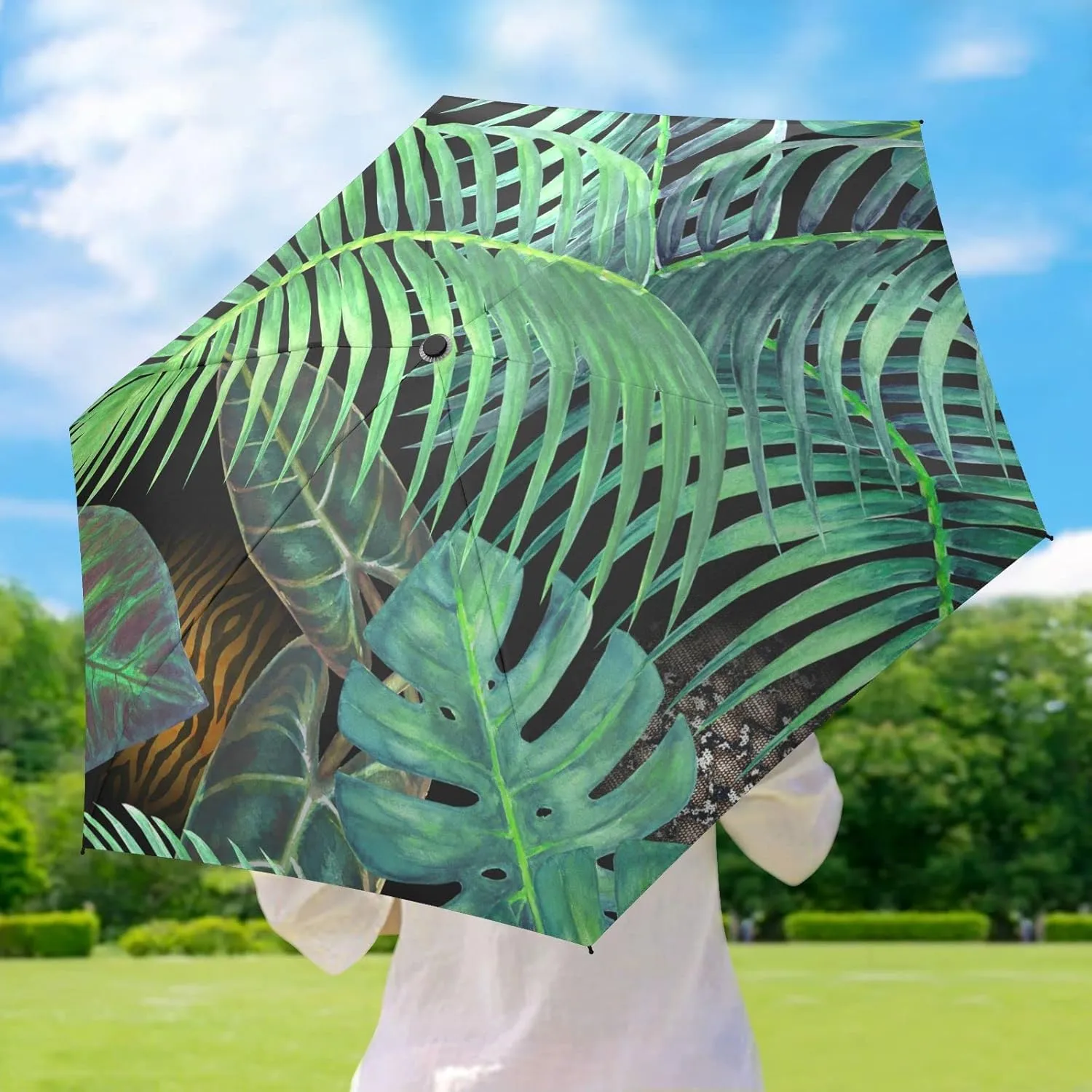 Oyihfvs Parasol Folding Umbrella, Reinforced Windproof Waterproof, Portable Compact Anti-UV Sun Rain Protection for Travel Outdoor