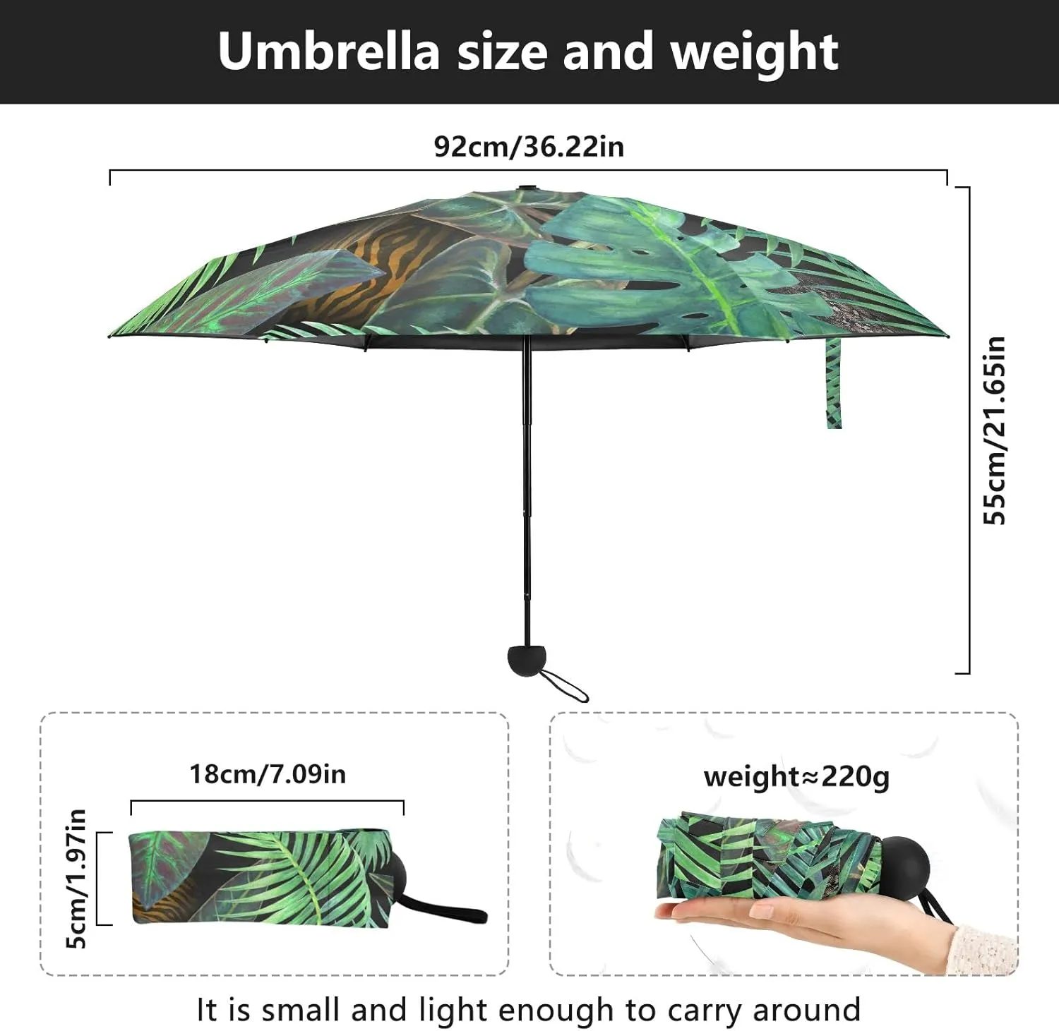Oyihfvs Parasol Folding Umbrella, Reinforced Windproof Waterproof, Portable Compact Anti-UV Sun Rain Protection for Travel Outdoor