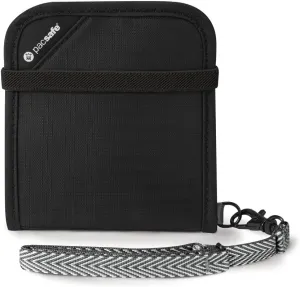 Pacsafe RFIDsafe V100 Anti-Theft RFID Blocking Bi-Fold Wallet, Black