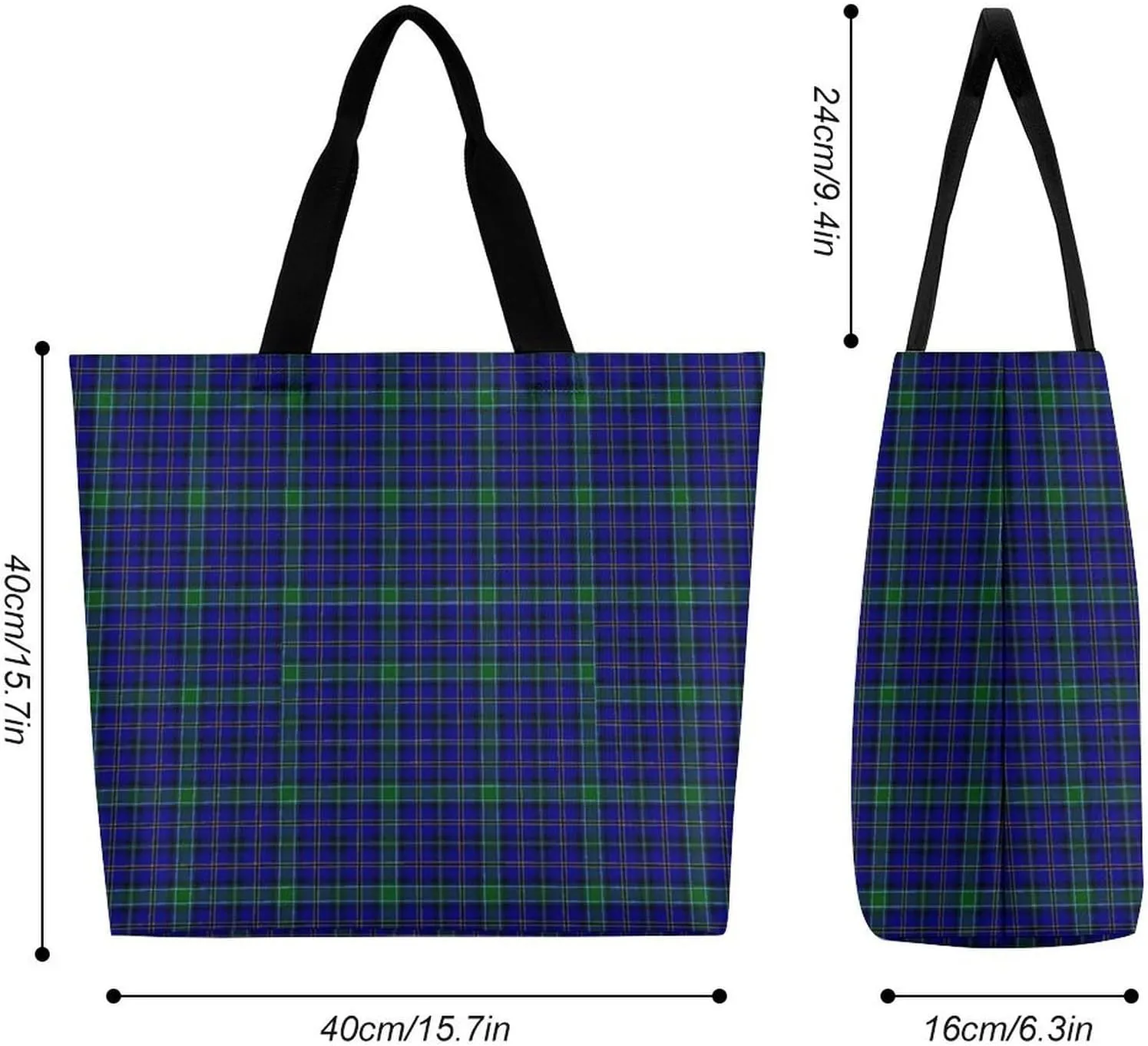 Paisley District Tartan Large Capacity Single Shoulder Shopping Bag, Fashionable Shopping Bag