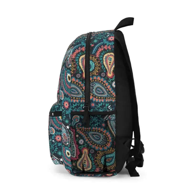 Paisley Pattern Backpack with Adjustable Straps