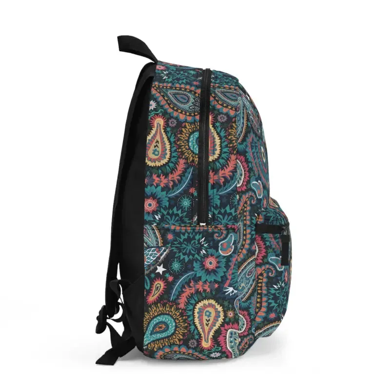 Paisley Pattern Backpack with Adjustable Straps