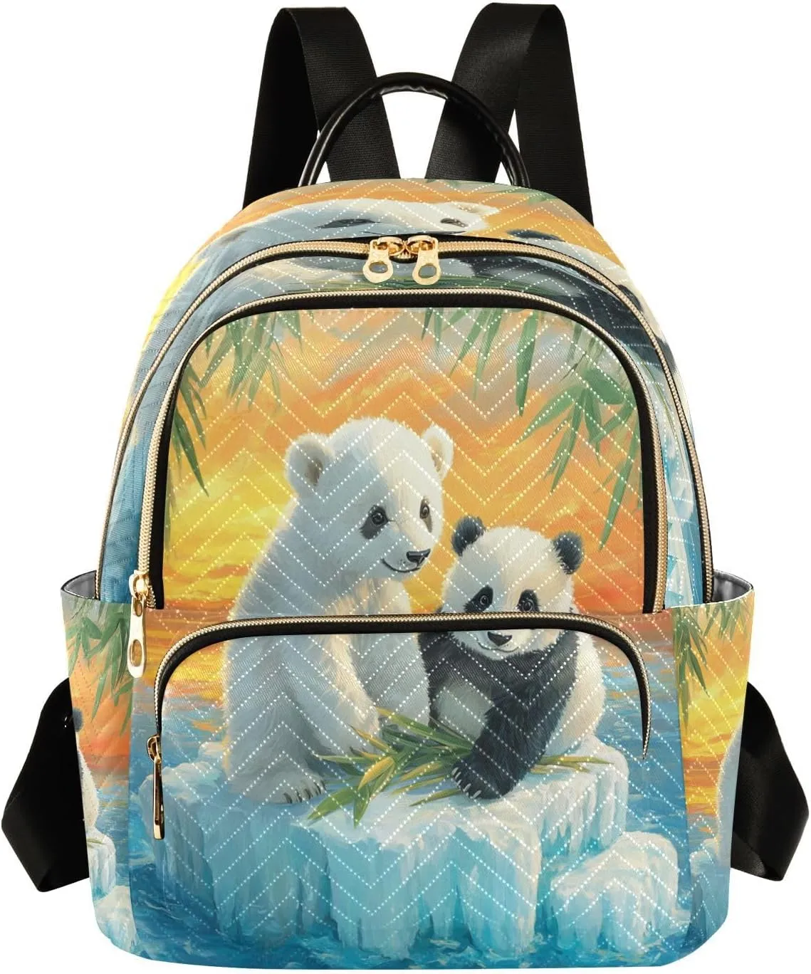 Panda on Ice Floe Women Backpack Purse Fashion Ladies Shoulder Bag Casual College Travel Backpacks Bag Medium