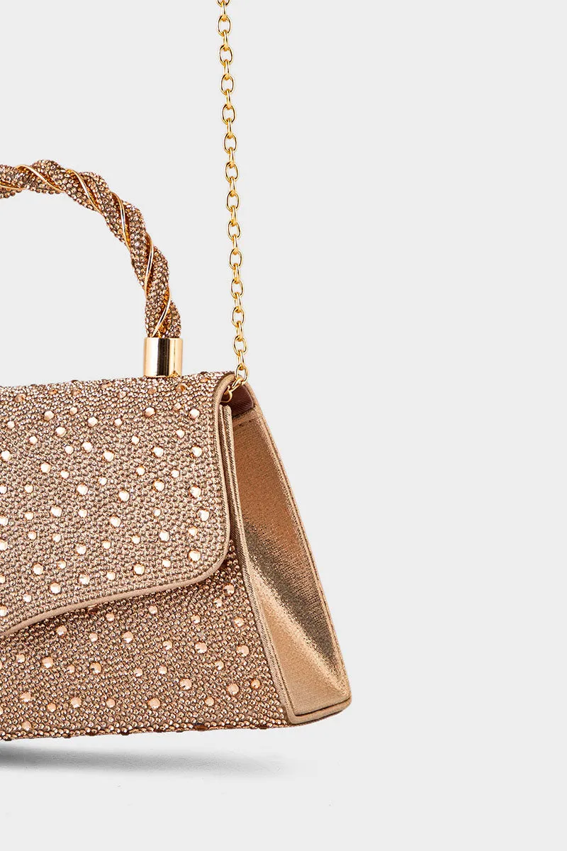 Party Wear Clutch BH0123-Rose Gold