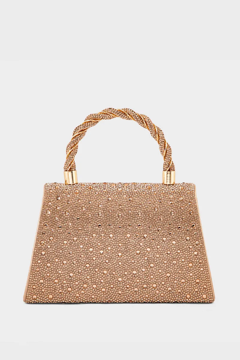 Party Wear Clutch BH0123-Rose Gold