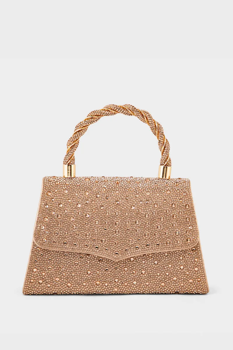 Party Wear Clutch BH0123-Rose Gold