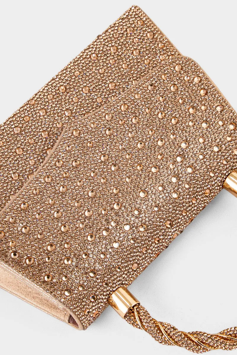 Party Wear Clutch BH0123-Rose Gold