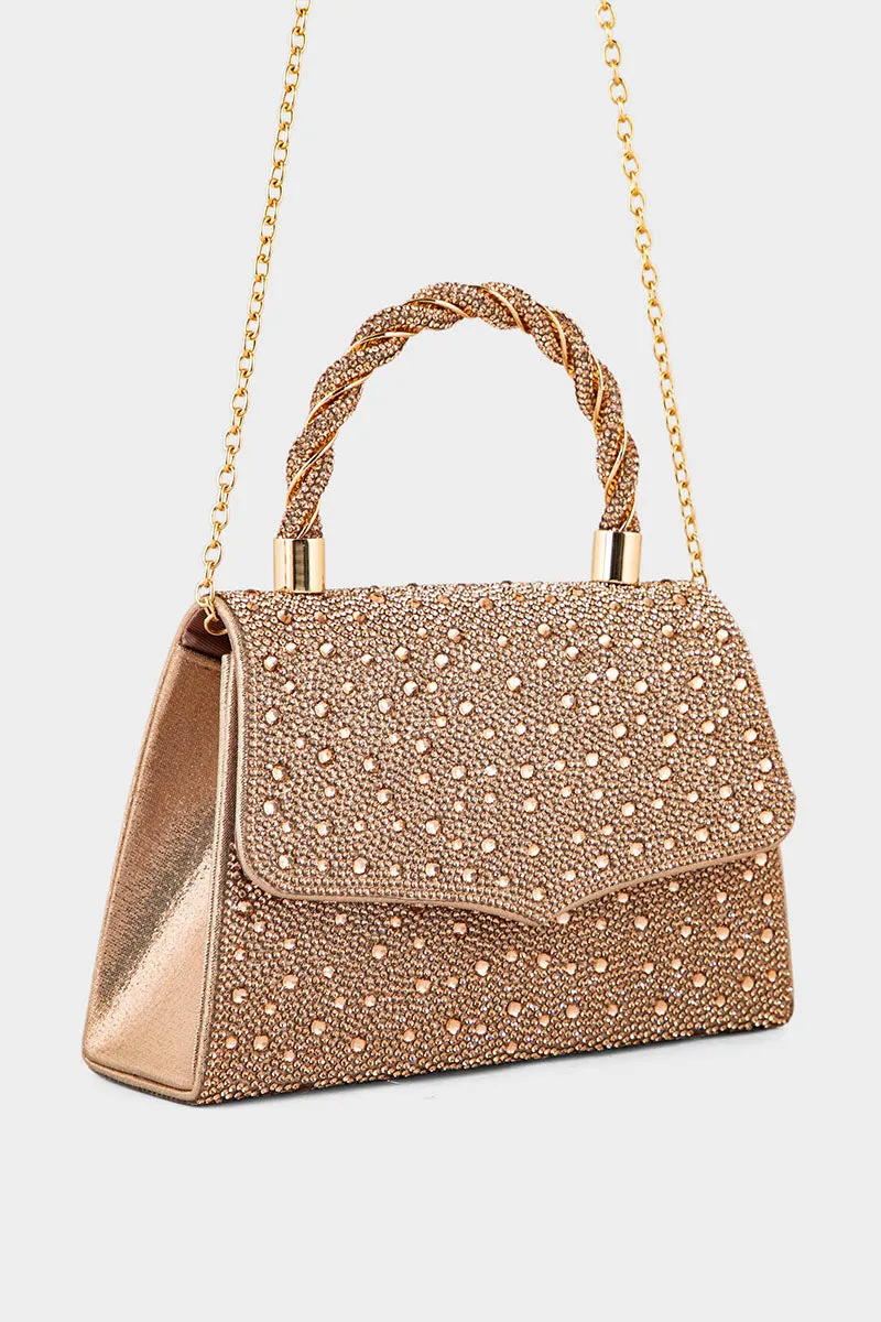 Party Wear Clutch BH0123-Rose Gold
