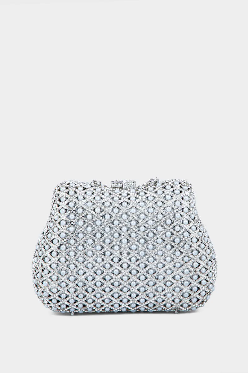 Party Wear Clutch BK4008-Silver