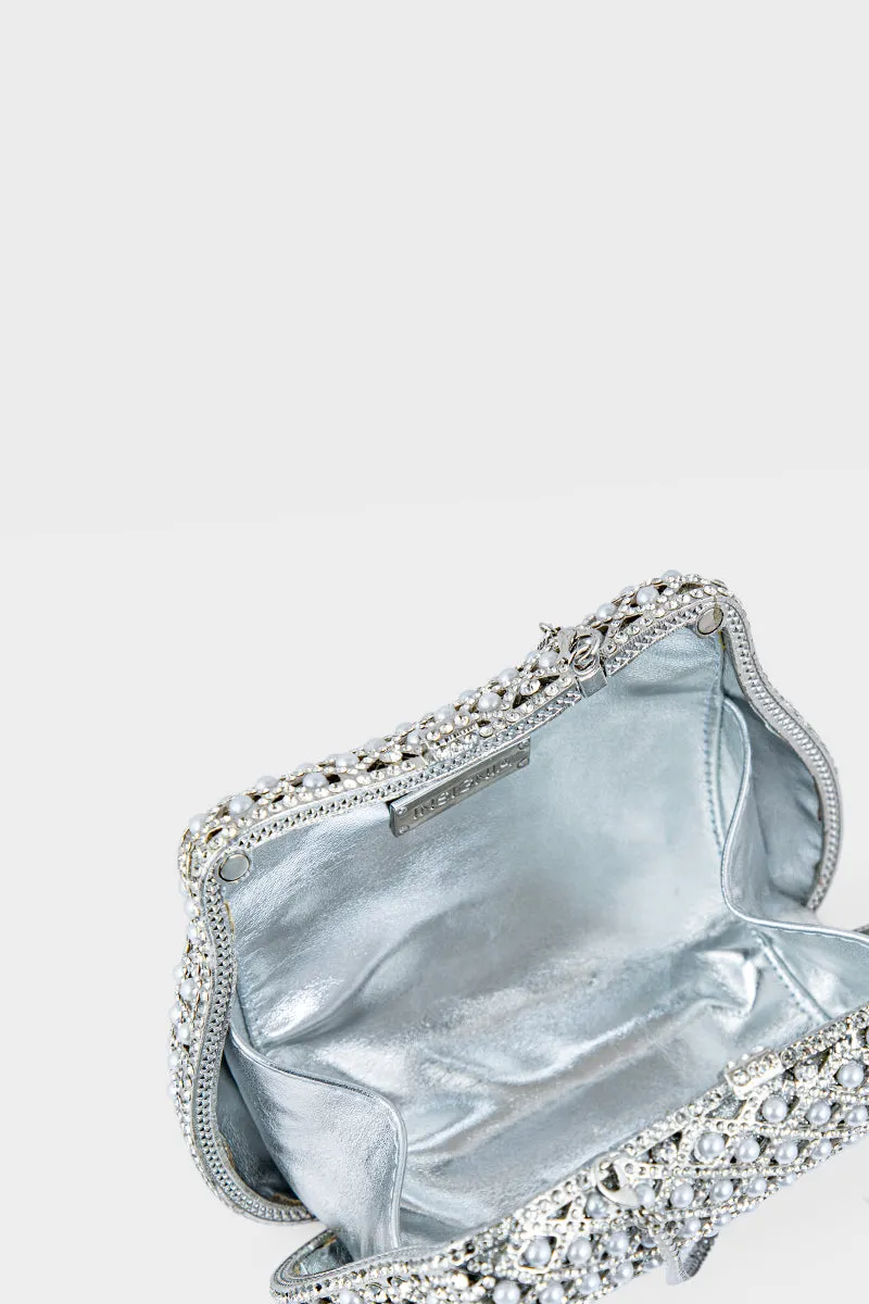 Party Wear Clutch BK4008-Silver