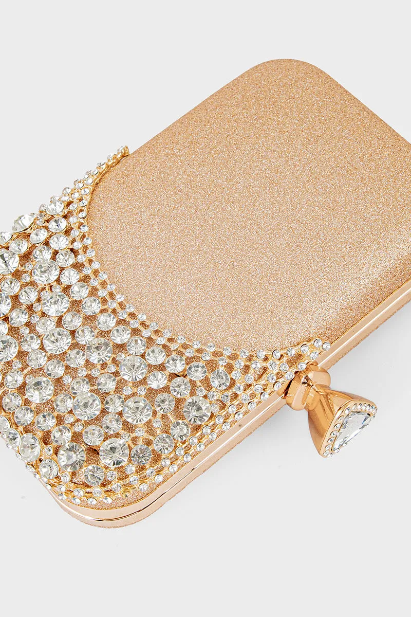 Party Wear Clutch BK4088-Rose Gold