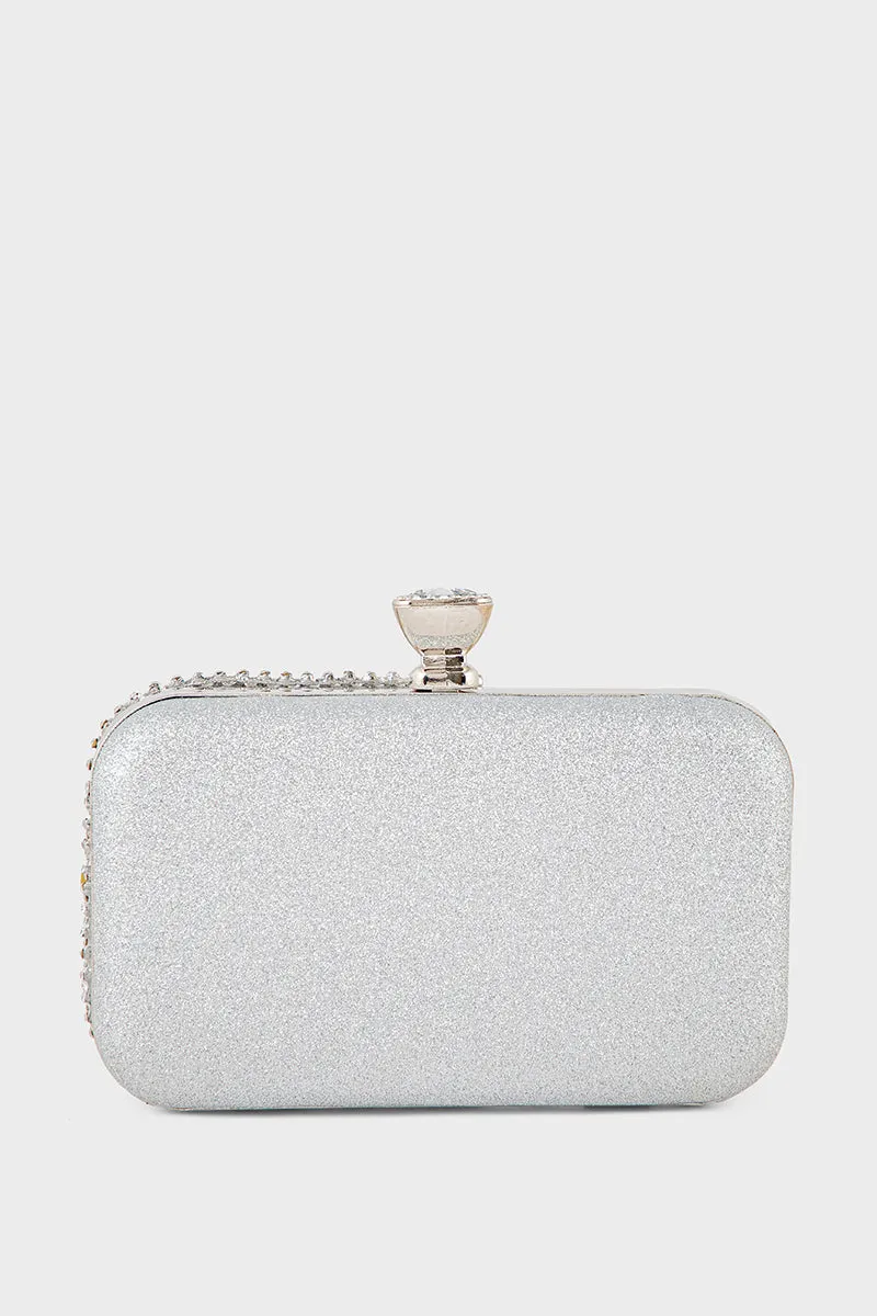 Party Wear Clutch BK4088-Silver