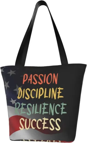 Passion Discipline Resilience Success Fashion Shoulder Bag Large Capacity For Man Or Woman