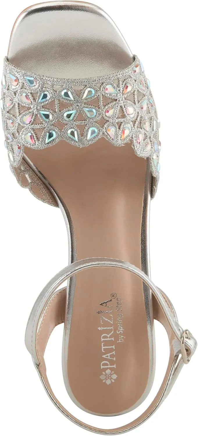 PATRIZIA Women's KAYLEIGH Buckle Heels - Lace Upper, Crystal Accents, Elegant Design