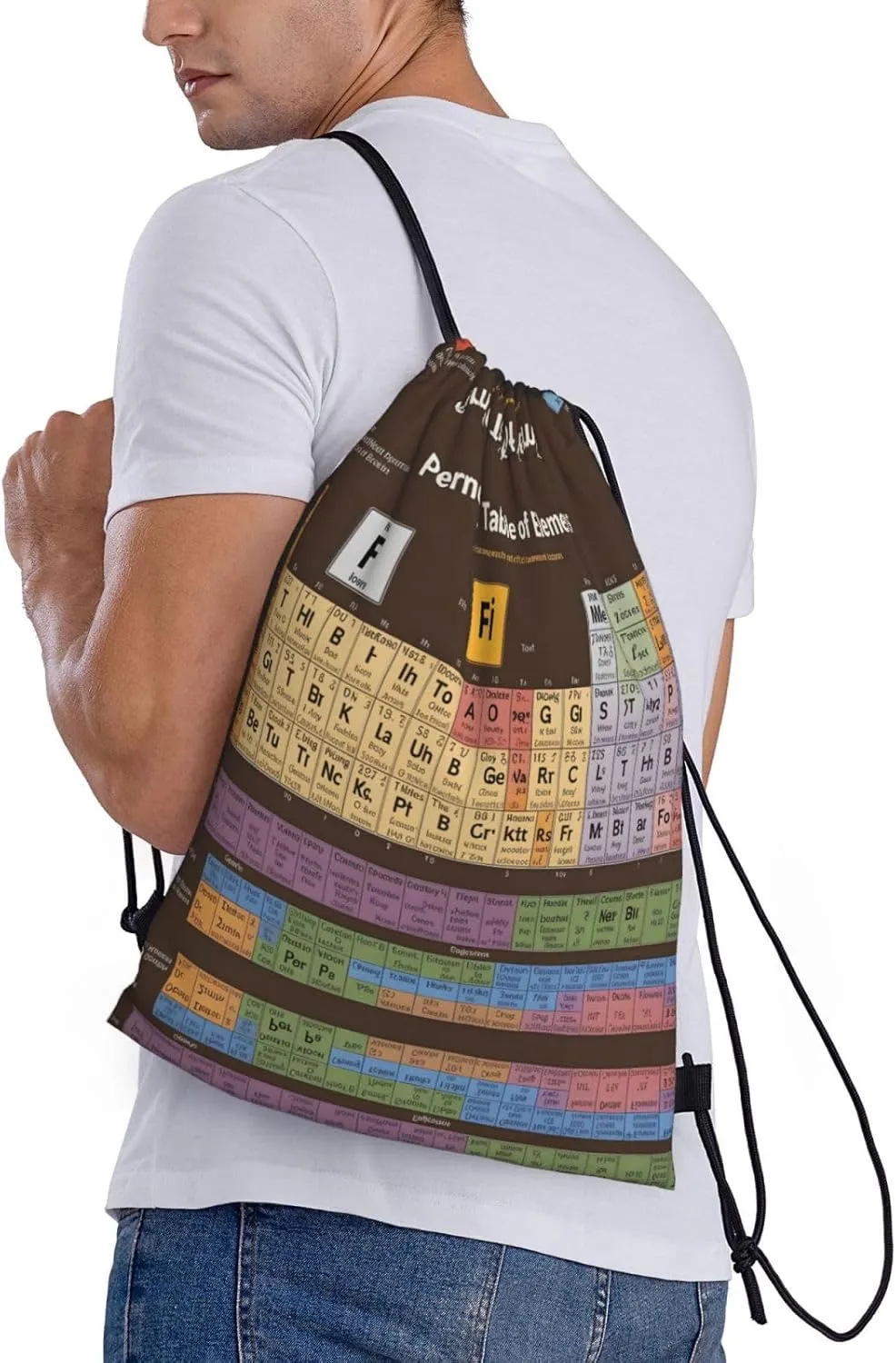 Periodic Table Of Elements Drawstring Bags â€“ Water-Resistant Sports Gym Sackpack,Gifts,Fitness Enthusiasts