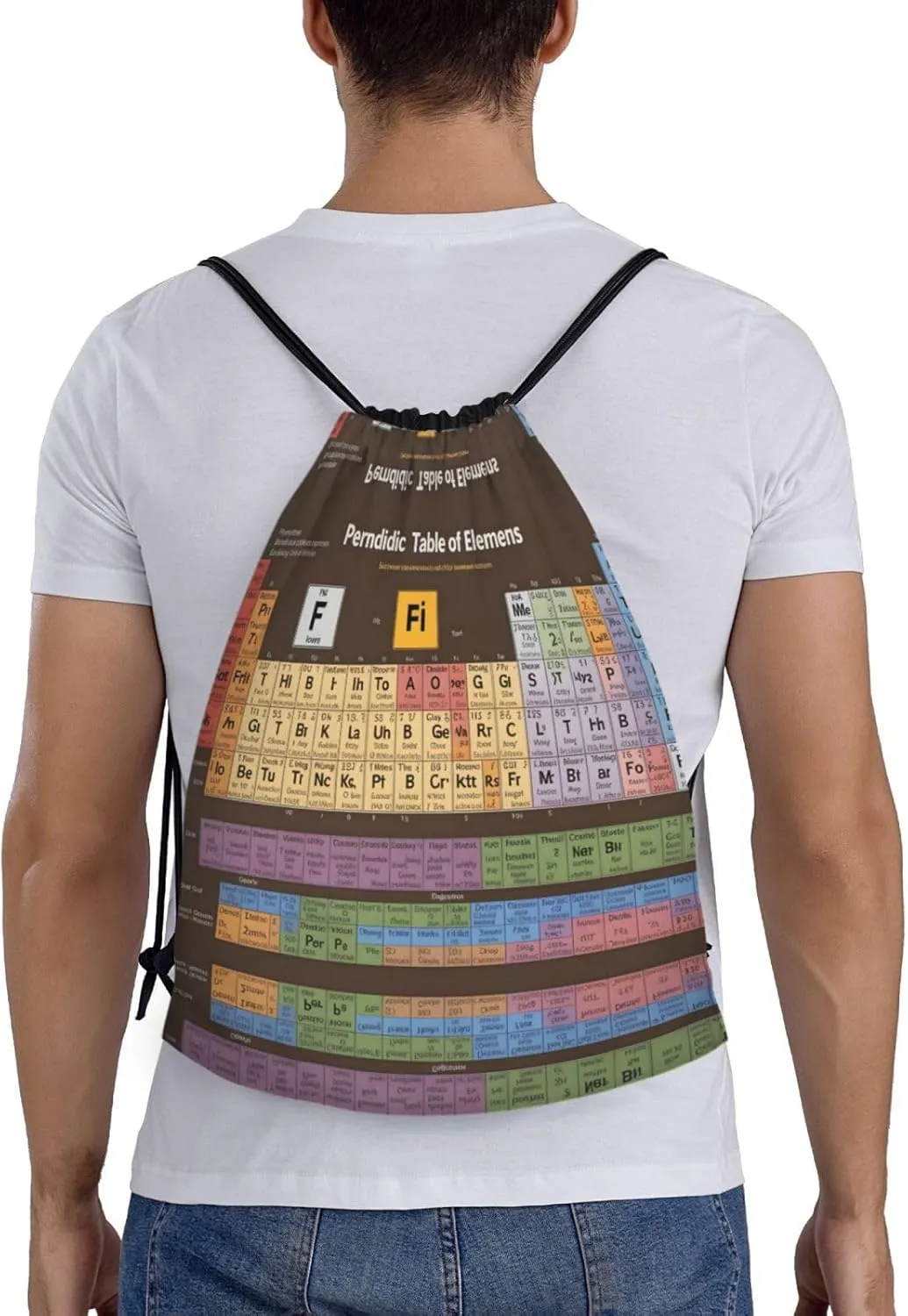 Periodic Table Of Elements Drawstring Bags â€“ Water-Resistant Sports Gym Sackpack,Gifts,Fitness Enthusiasts