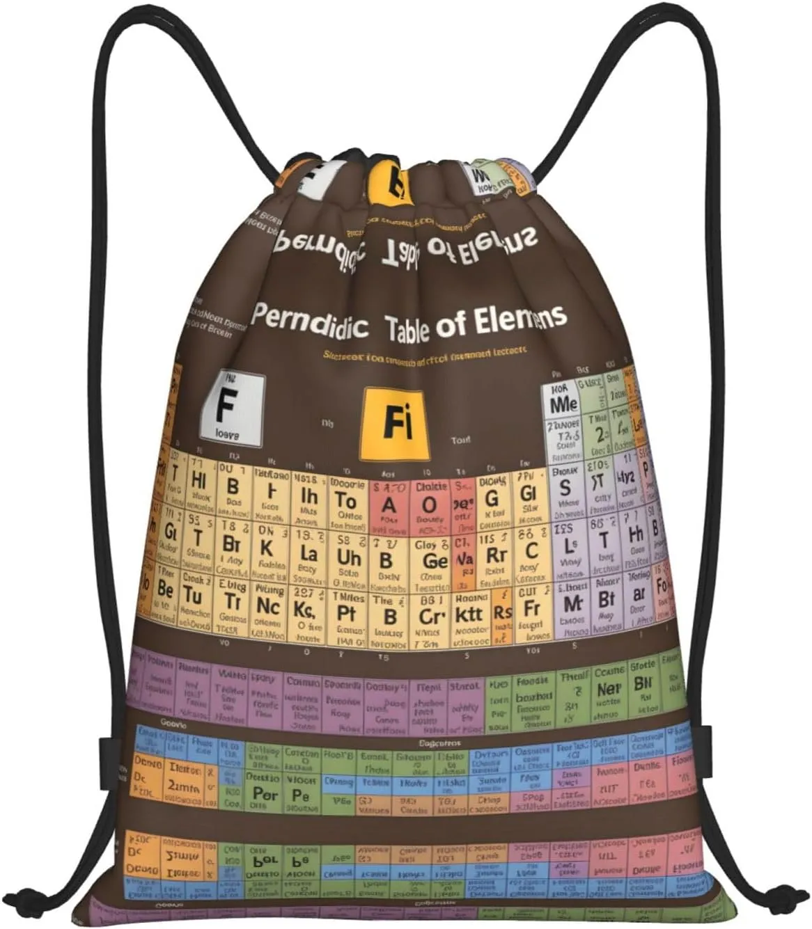 Periodic Table Of Elements Drawstring Bags â€“ Water-Resistant Sports Gym Sackpack,Gifts,Fitness Enthusiasts