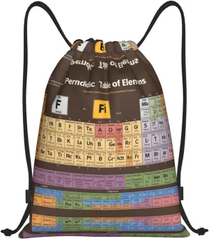 Periodic Table Of Elements Drawstring Bags â€“ Water-Resistant Sports Gym Sackpack,Gifts,Fitness Enthusiasts
