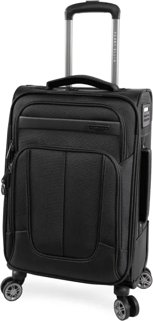 Perry Ellis Charleston Lightweight Spinner Carry-On Luggage, Black