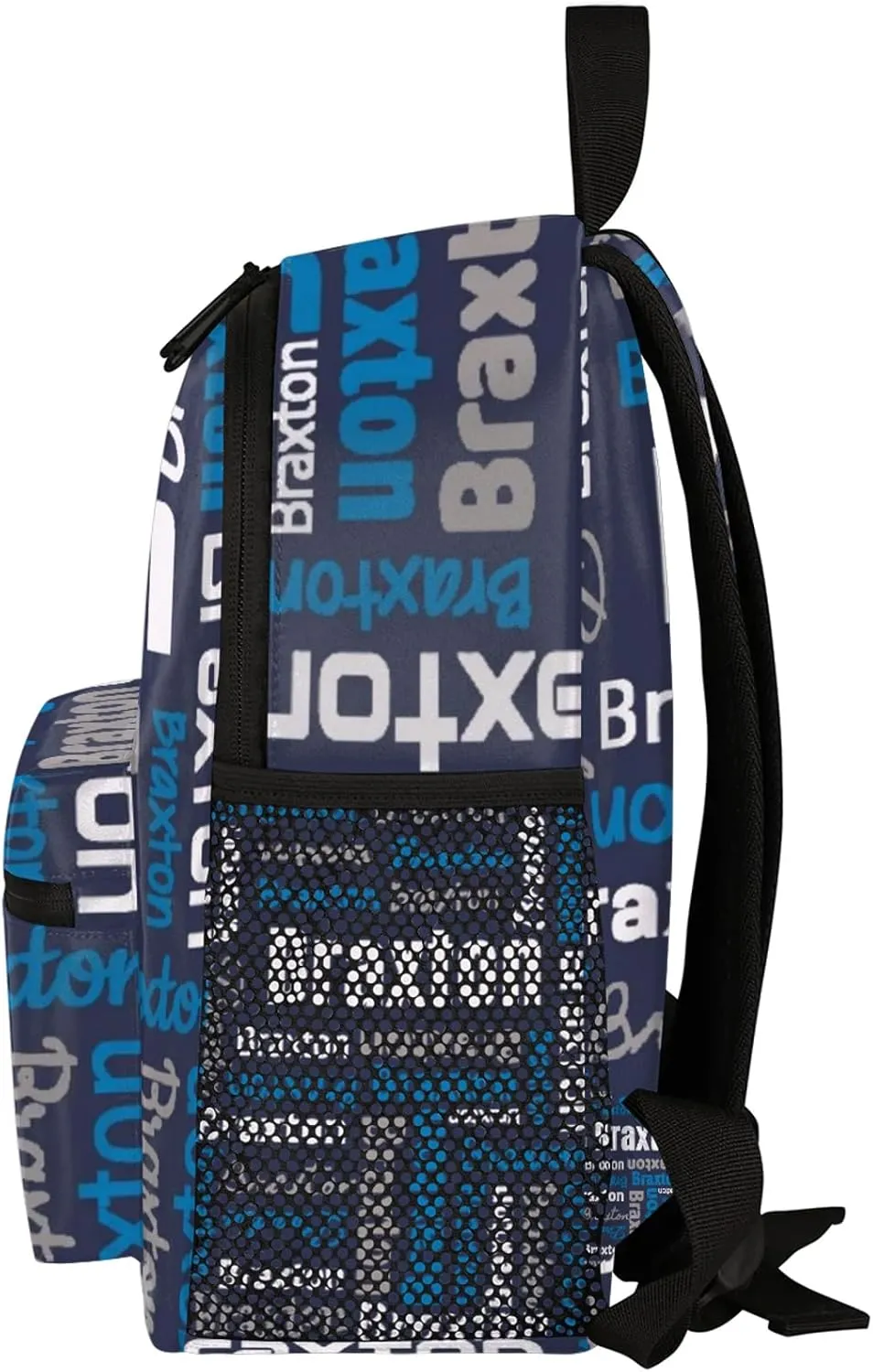 Personalized Backpacks with Name Customized Shoulder Bag Gifts for Women Men Waterproof Travel Casual Backpack 12in, Dark Blue White