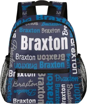 Personalized Backpacks with Name Customized Shoulder Bag Gifts for Women Men Waterproof Travel Casual Backpack 12in, Dark Blue White