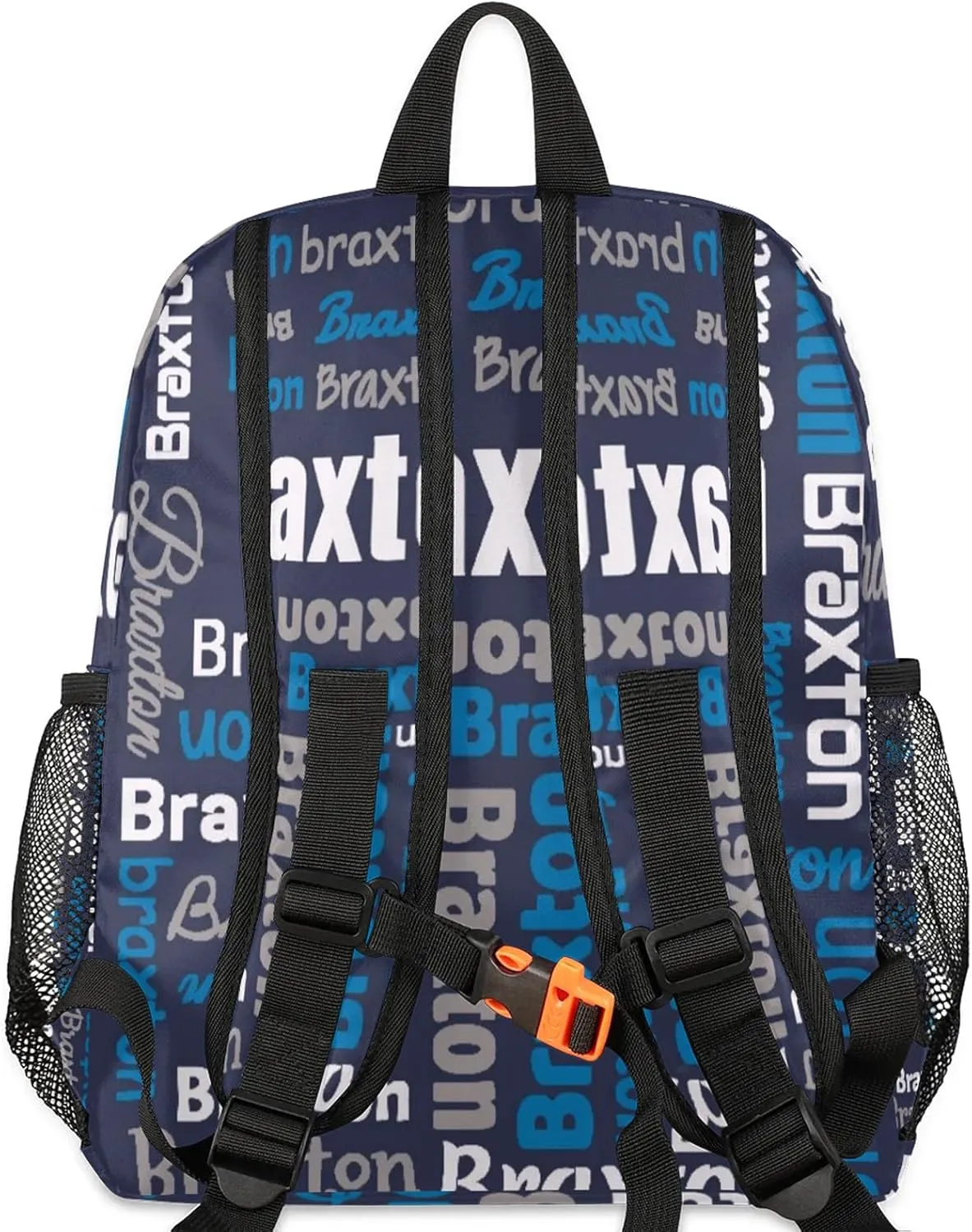 Personalized Backpacks with Name Customized Shoulder Bag Gifts for Women Men Waterproof Travel Casual Backpack 12in, Dark Blue White