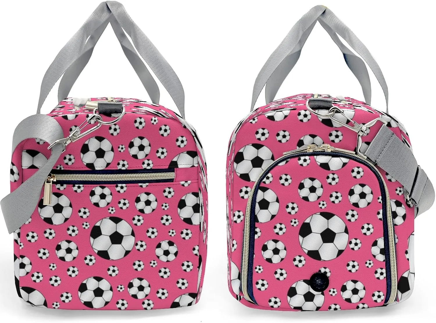 Personalized MultiFunction Sport Soccer Balls Pink Sport Dance Bag,Custom Duffle Bag Gym Bag Customized Travel Duffel Bag with Name or Text