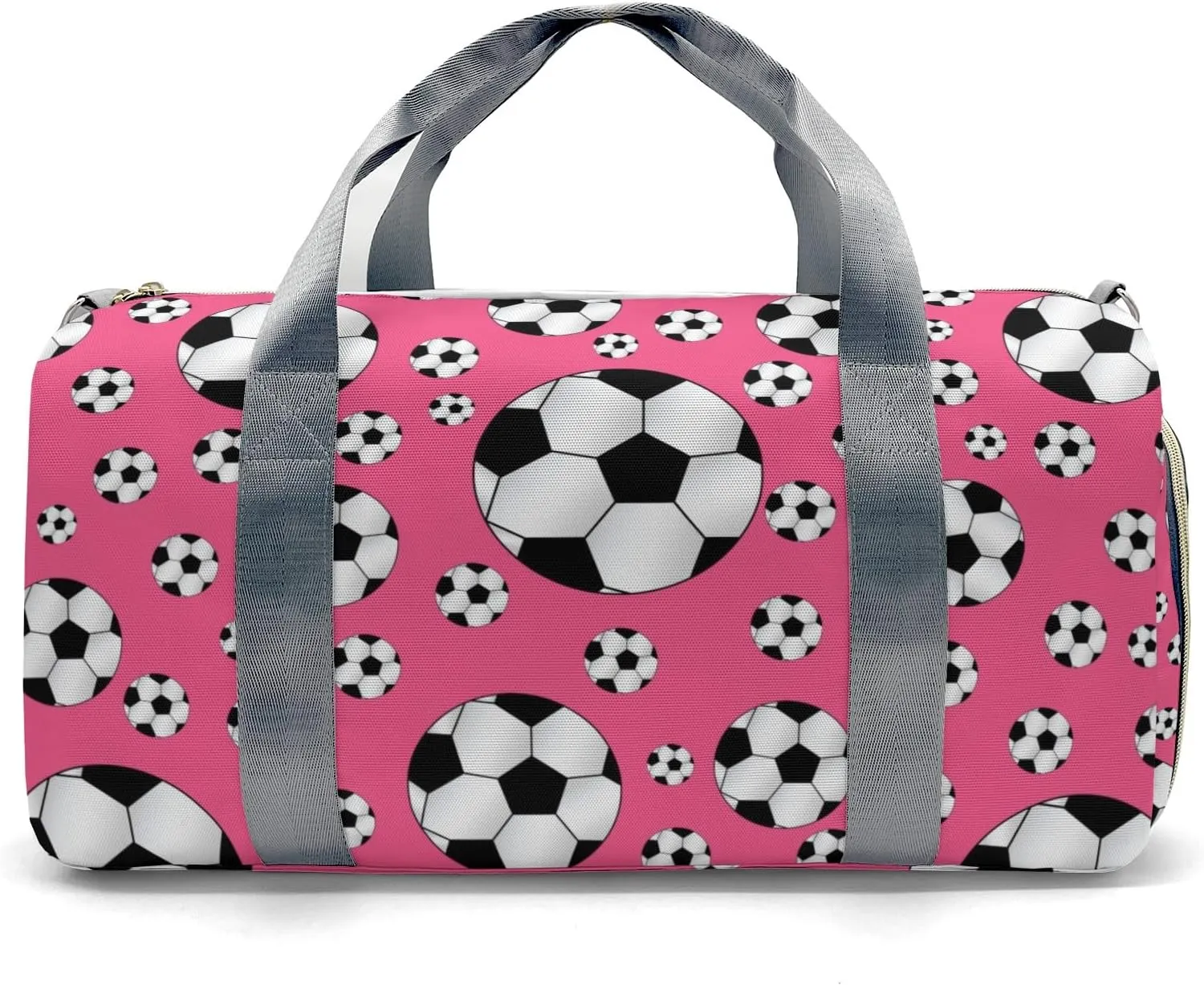 Personalized MultiFunction Sport Soccer Balls Pink Sport Dance Bag,Custom Duffle Bag Gym Bag Customized Travel Duffel Bag with Name or Text
