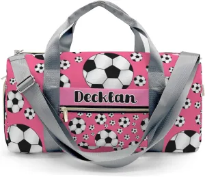 Personalized MultiFunction Sport Soccer Balls Pink Sport Dance Bag,Custom Duffle Bag Gym Bag Customized Travel Duffel Bag with Name or Text